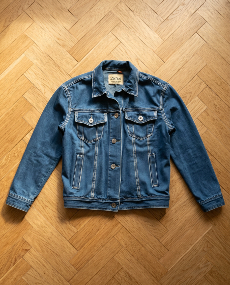 Chêne clair — Veste en jean vintage - après
