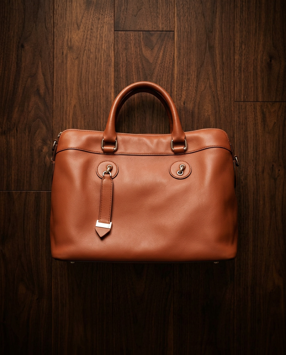 Noyer foncé — Sac en cuir - après